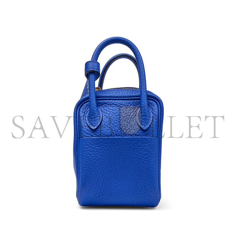 HERMÈS BLEU ROYAL CLEMENCE MINI LINDY GOLD HARDWARE H079086CCO8 (19*12.5*9cm)